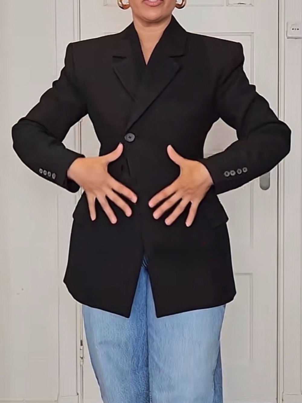 ZARA ZW COLLECTION FITTED BUTTON BLAZER SIZE M - Picture 7 of 14